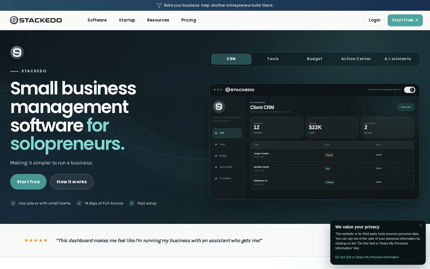 Stackedo Homepage