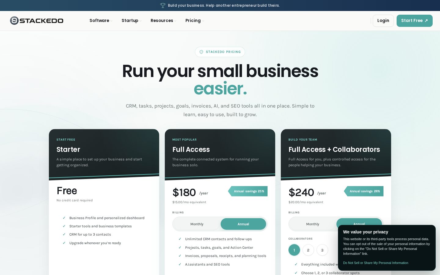 Stackedo Pricing