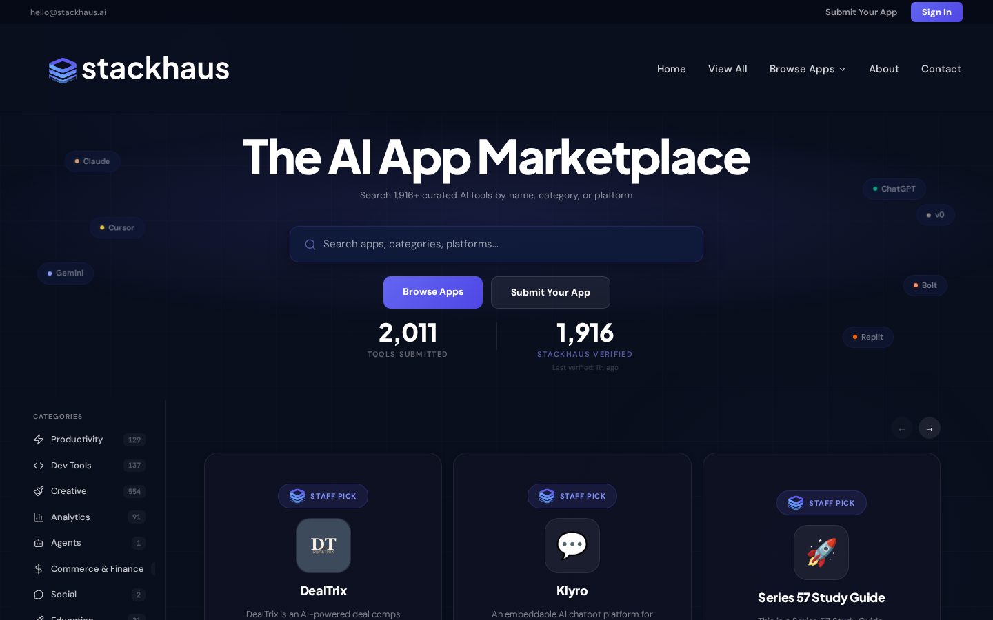 Stackhaus.ai Homepage