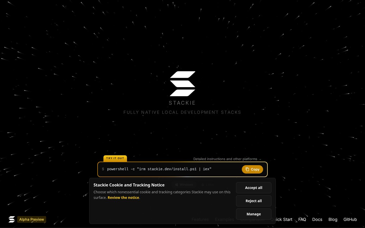 Stackie Homepage