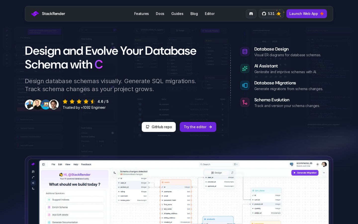 StackRender Homepage
