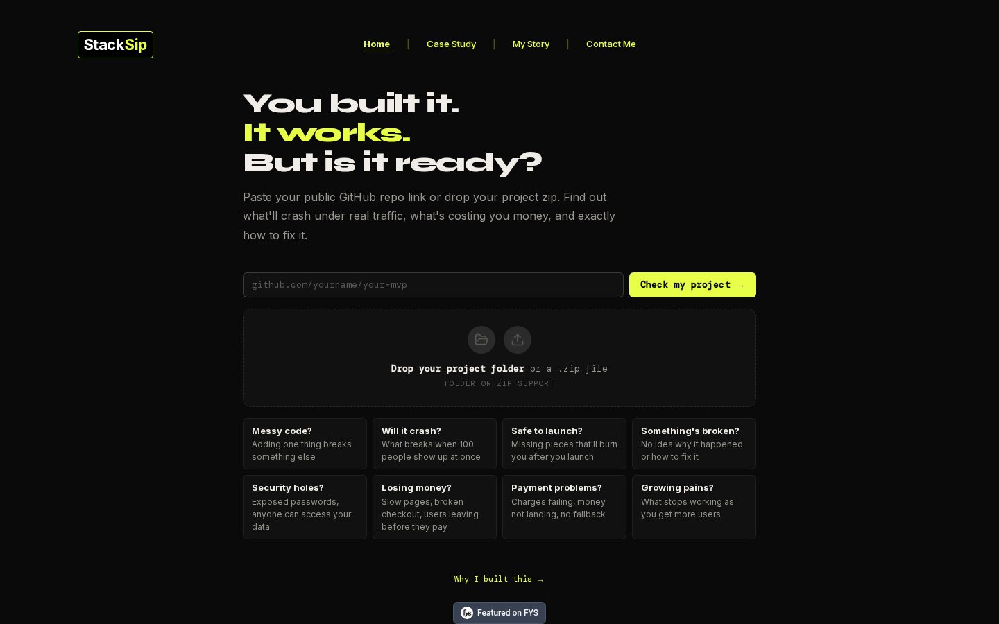 StackSip Homepage