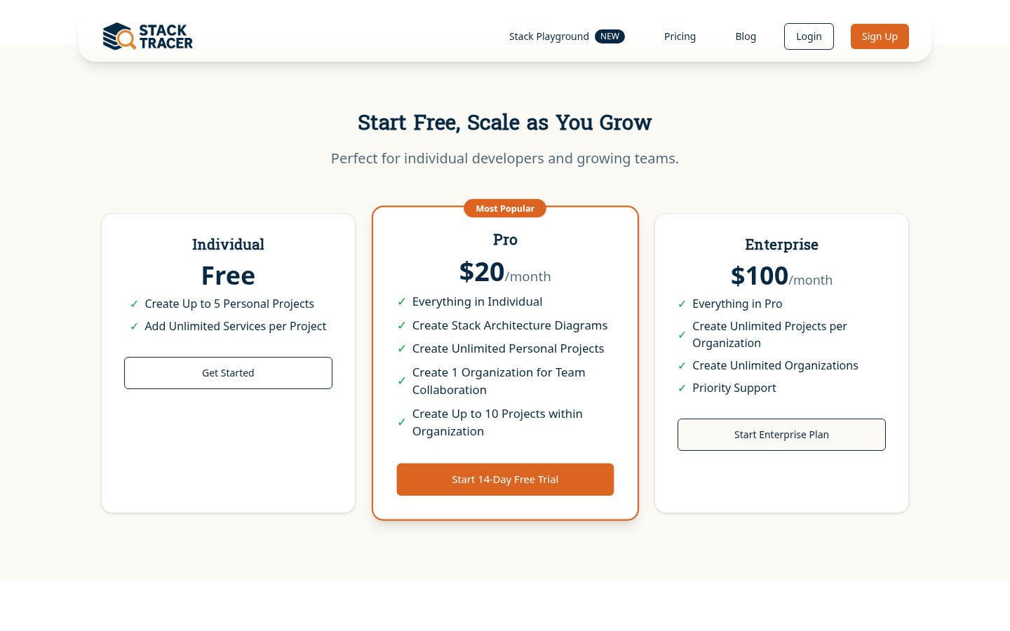 StackTracer Pricing
