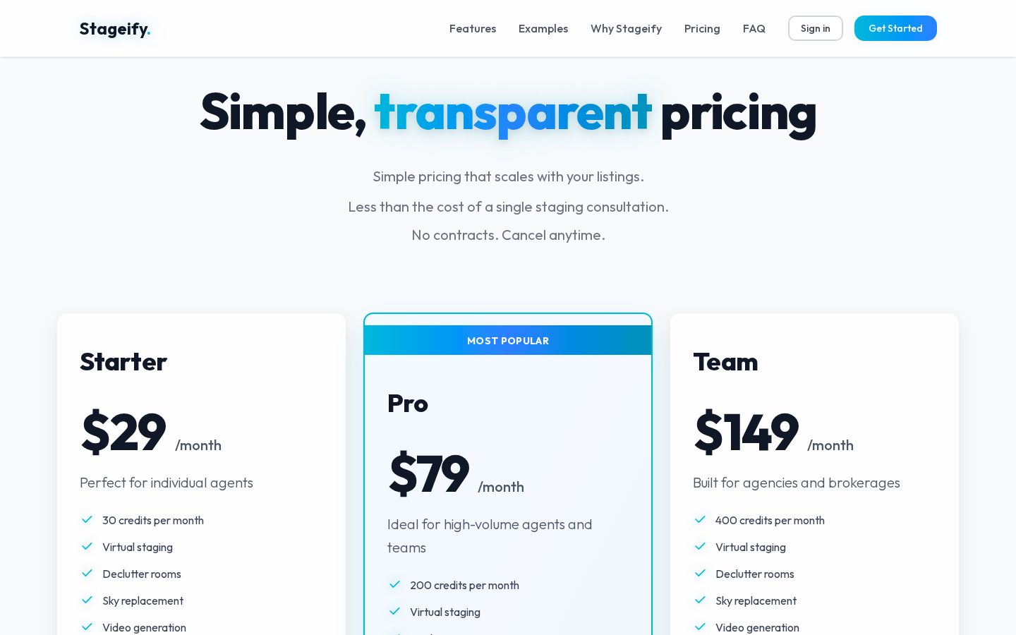 Stageify.io Pricing