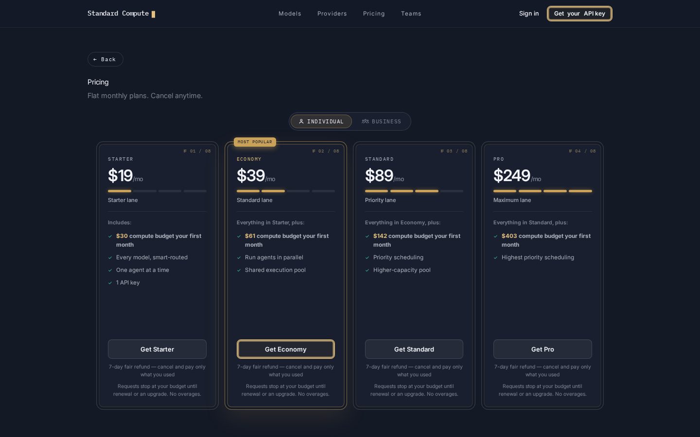 Standard Compute Pricing