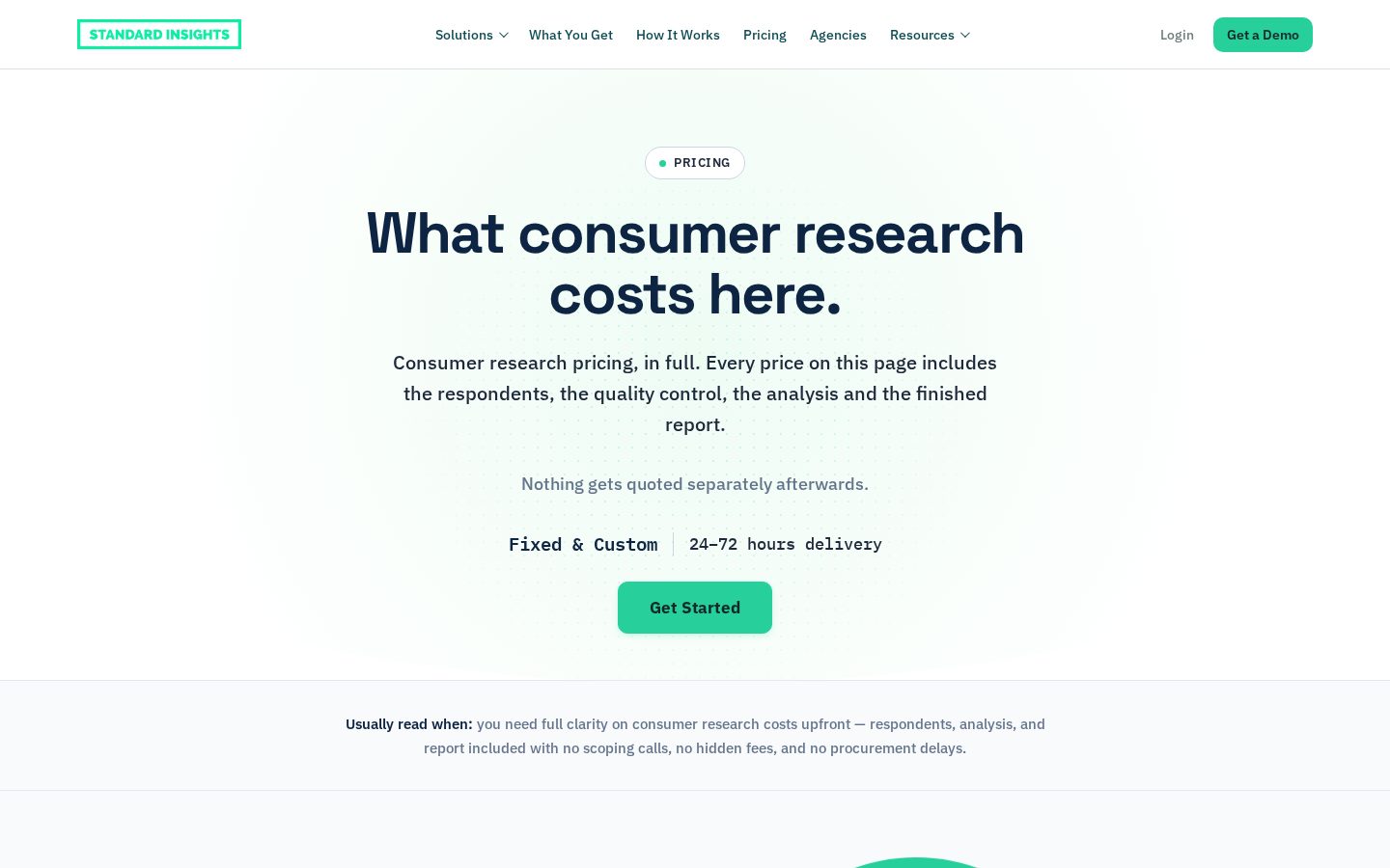 Standard Insights Pricing