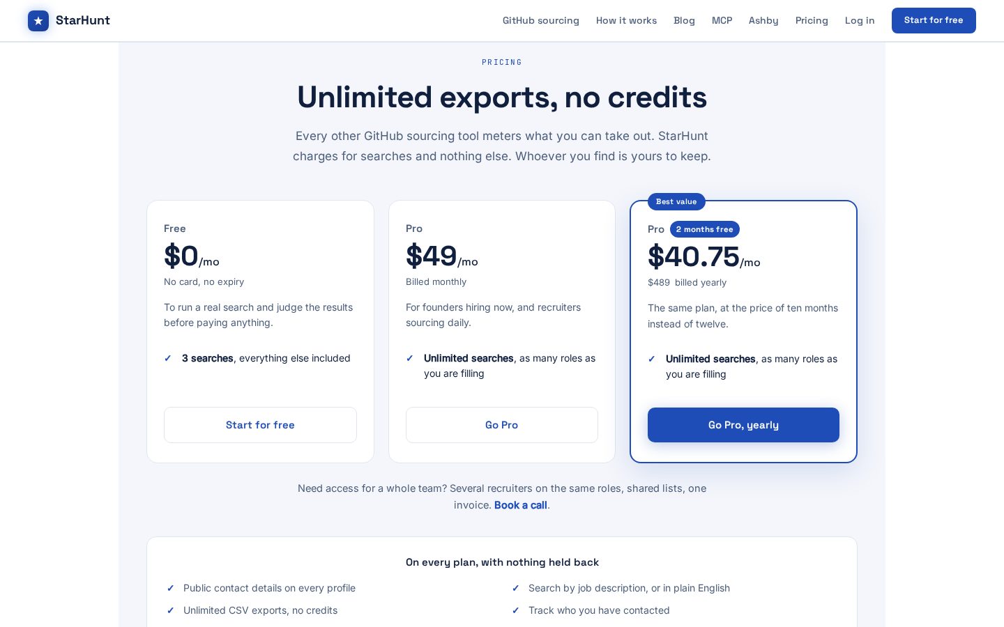StarHunt Pricing