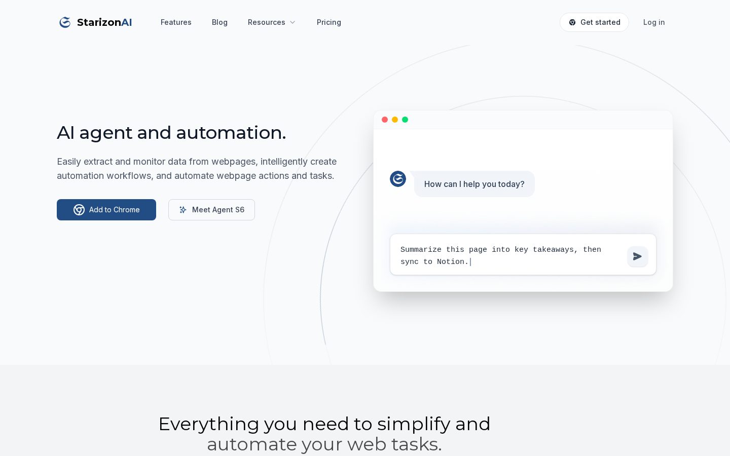 Starizon AI Homepage