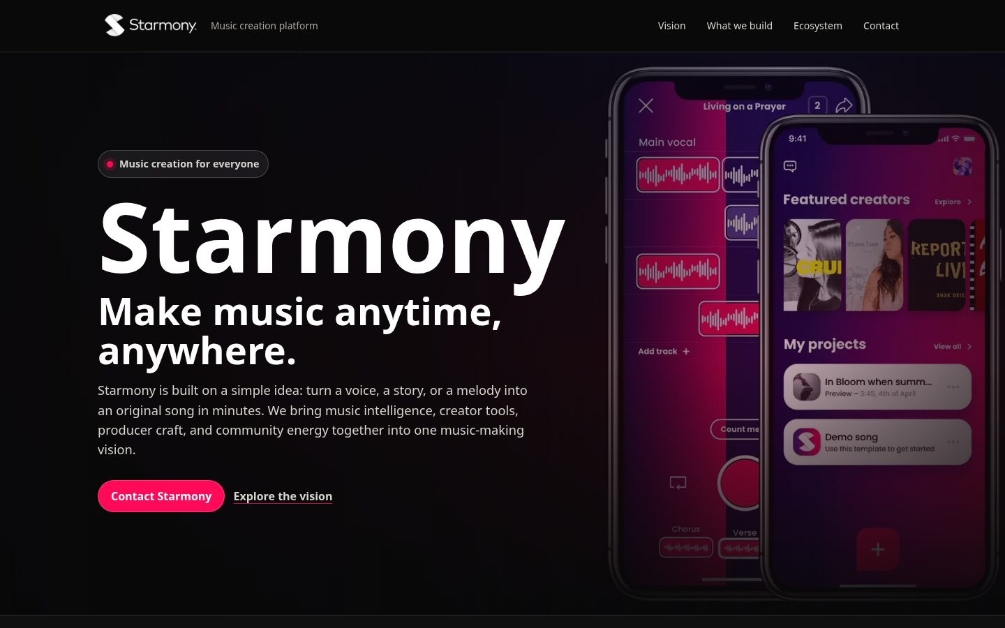 Starmony Homepage