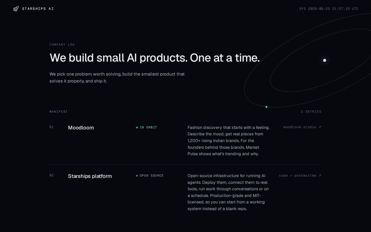 Starships.ai Homepage