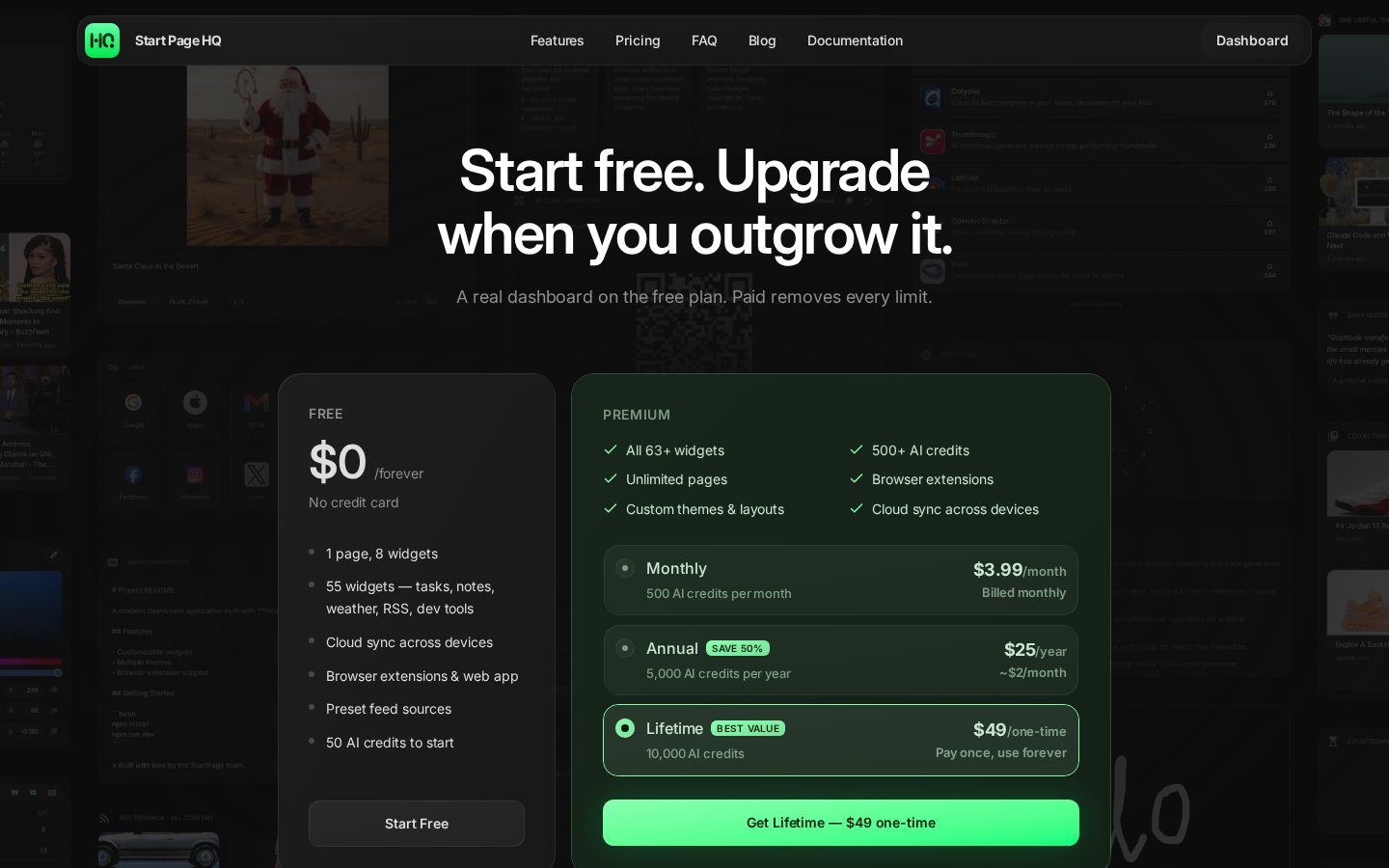 Start Page HQ Pricing