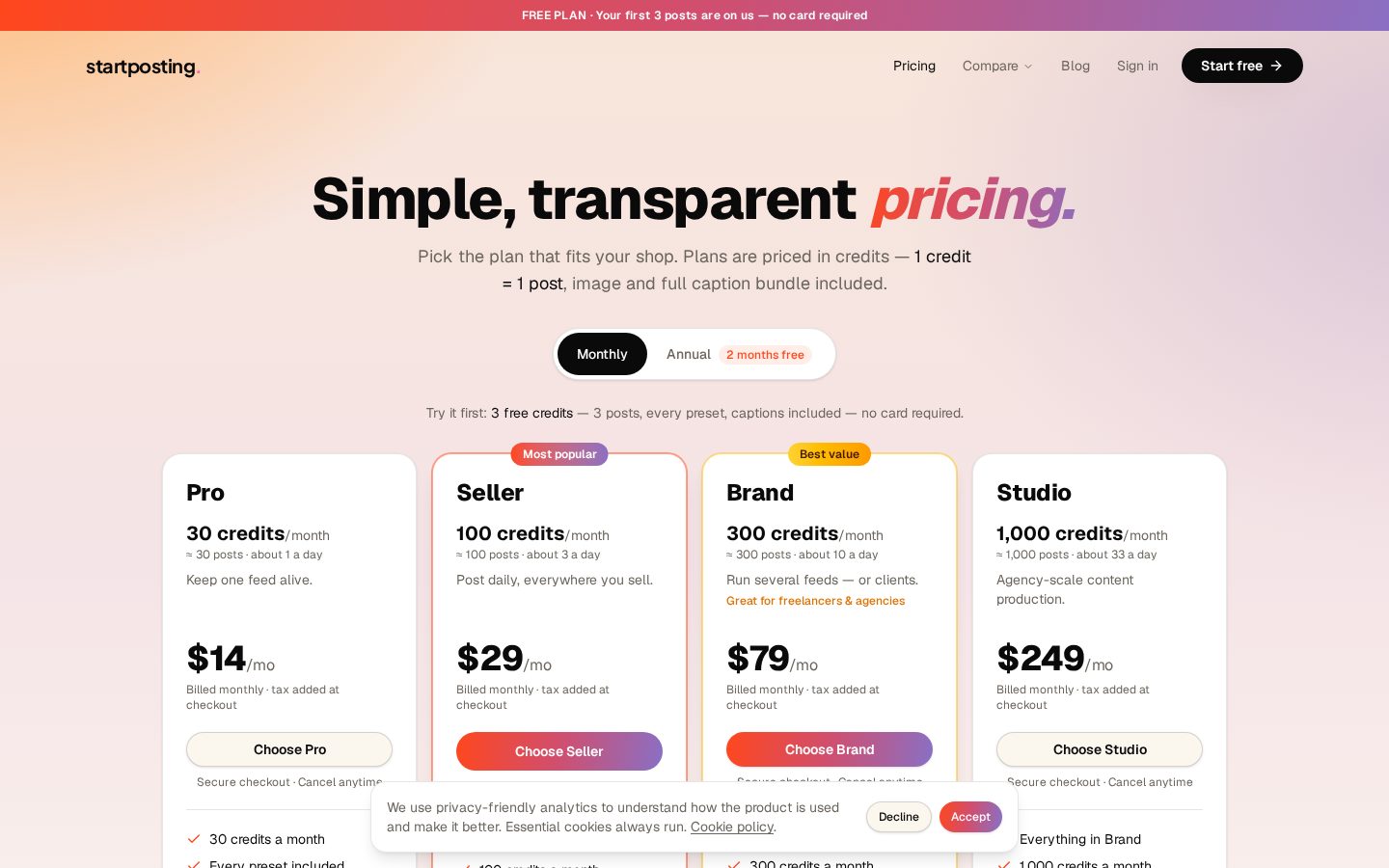 startposting Pricing