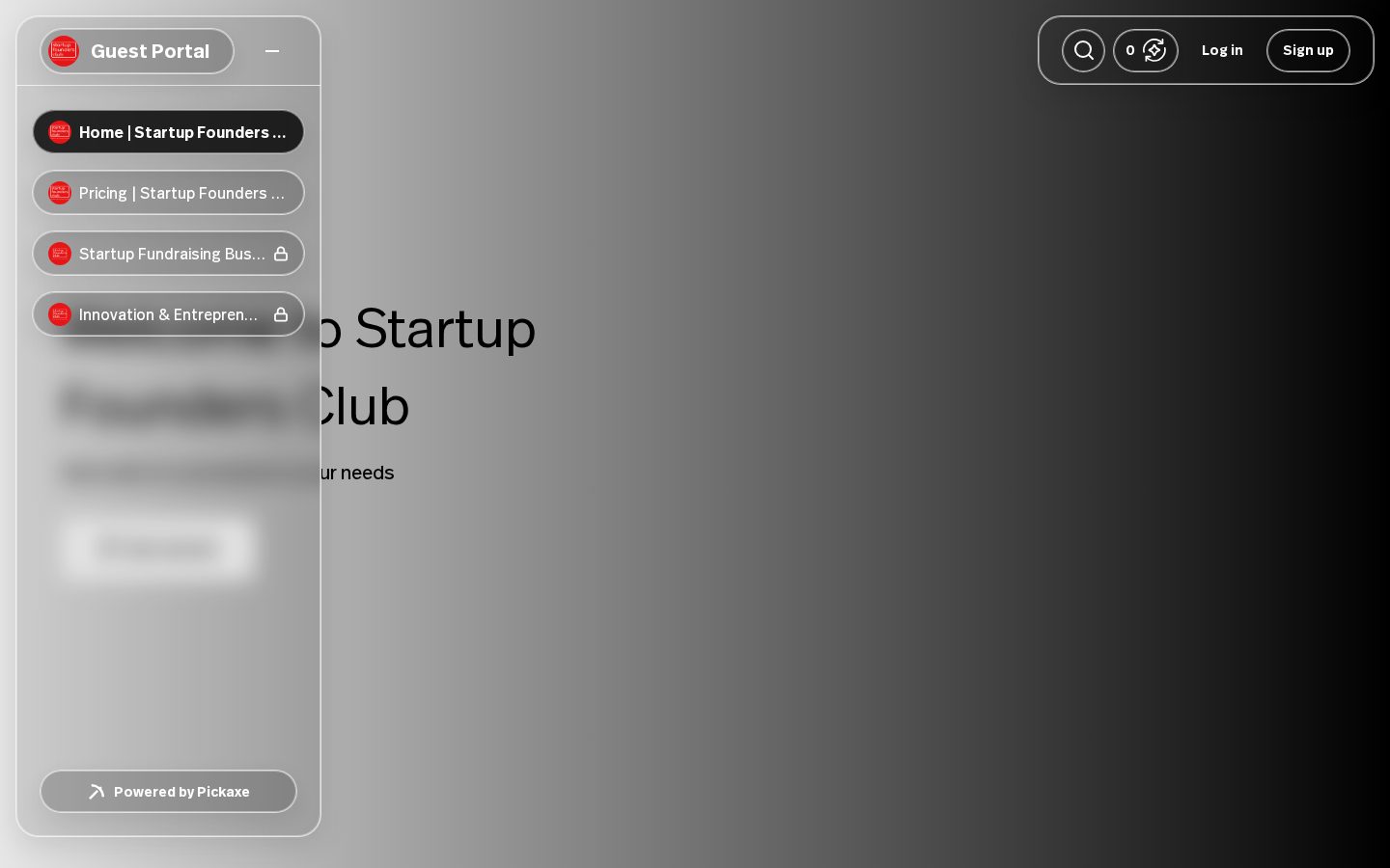 Startup Founders Club Toolkit Homepage