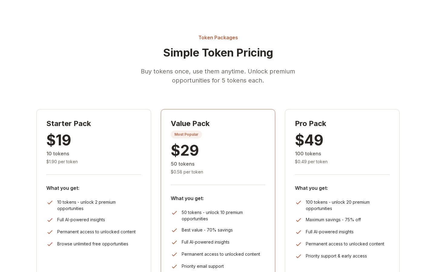 Startup Ideas Generator Pricing