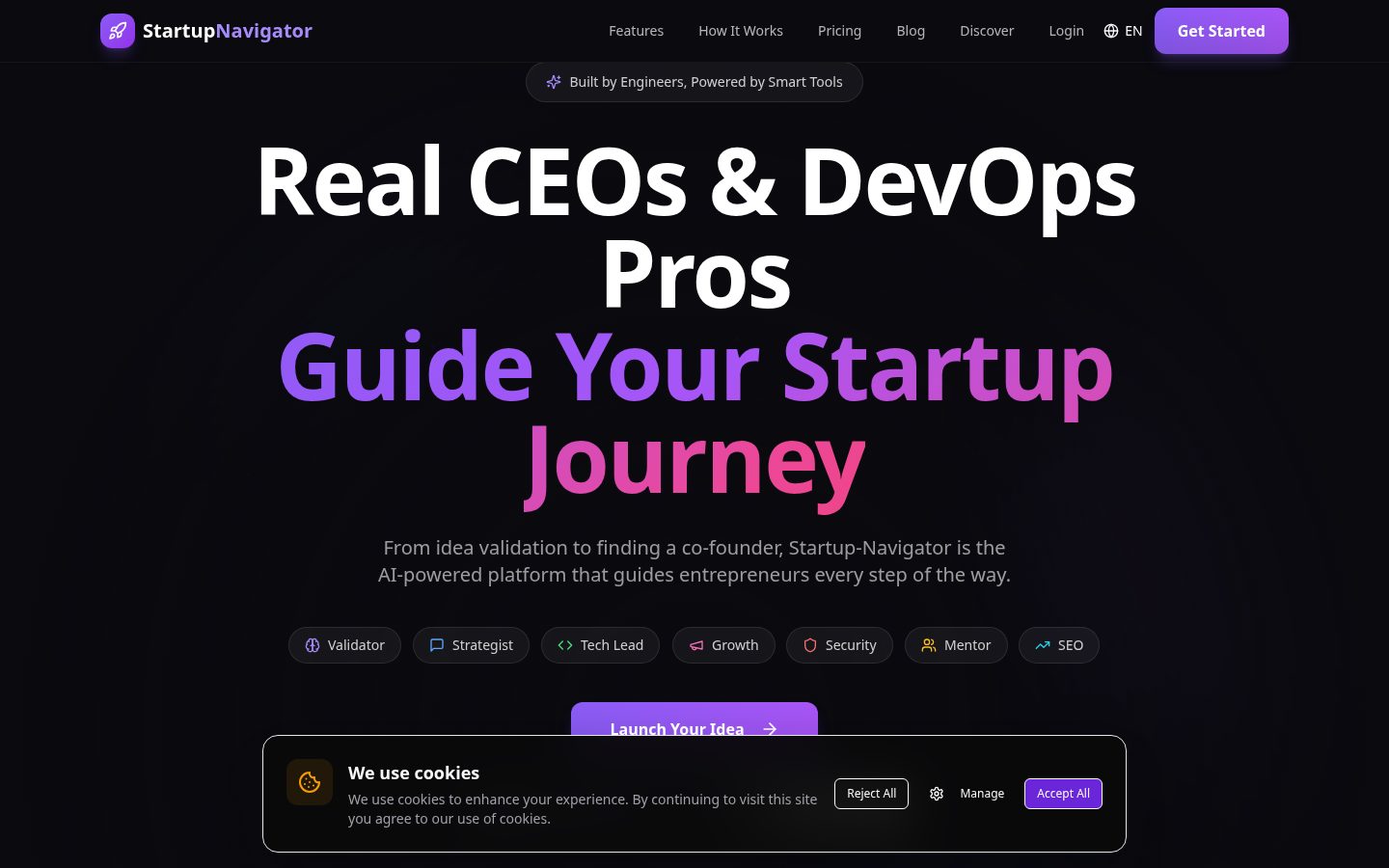 Startup Navigator Homepage