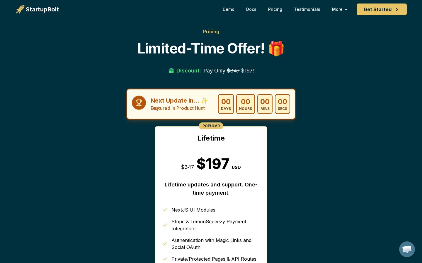 StartupBolt Pricing