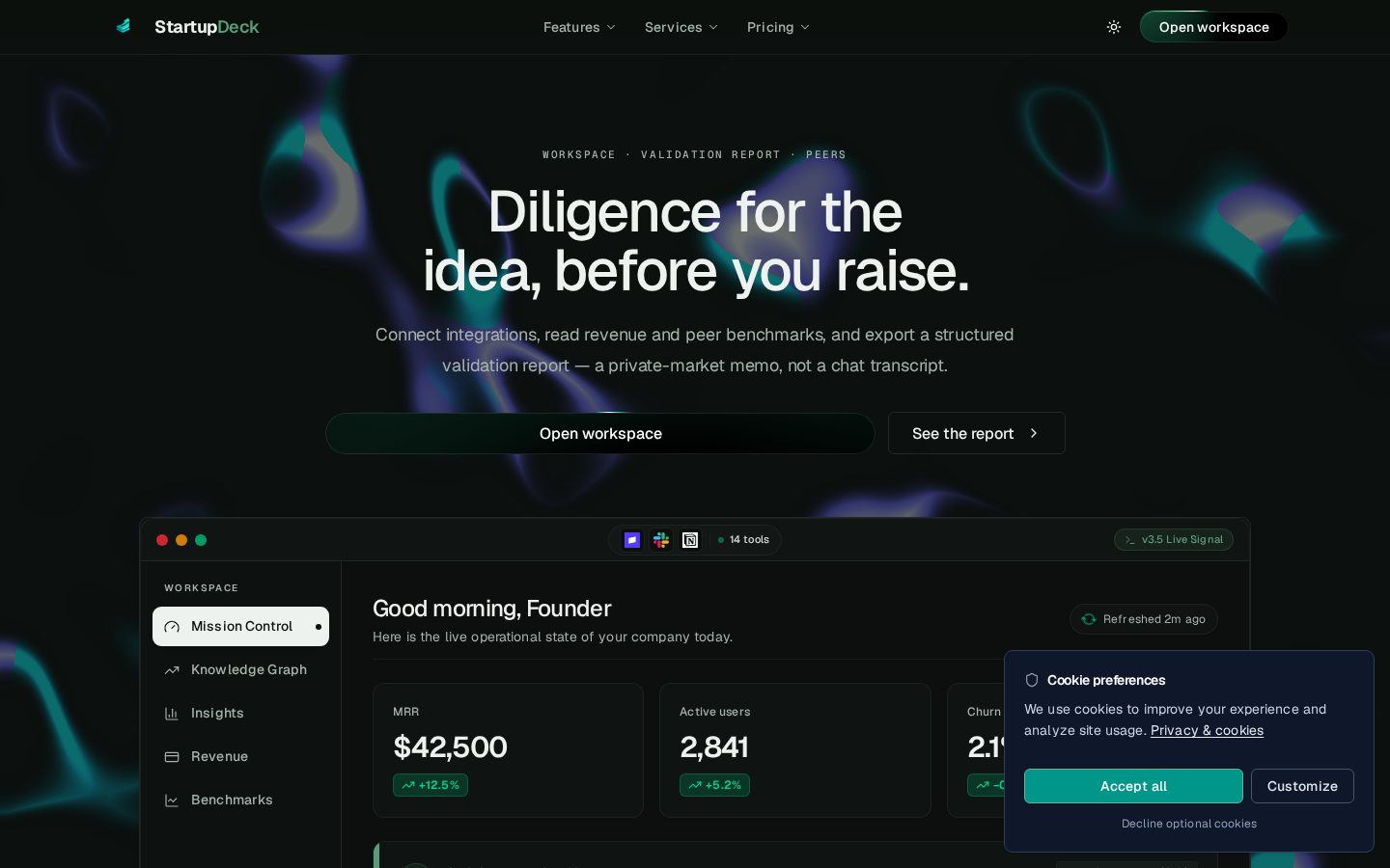 StartupDeckAI Homepage