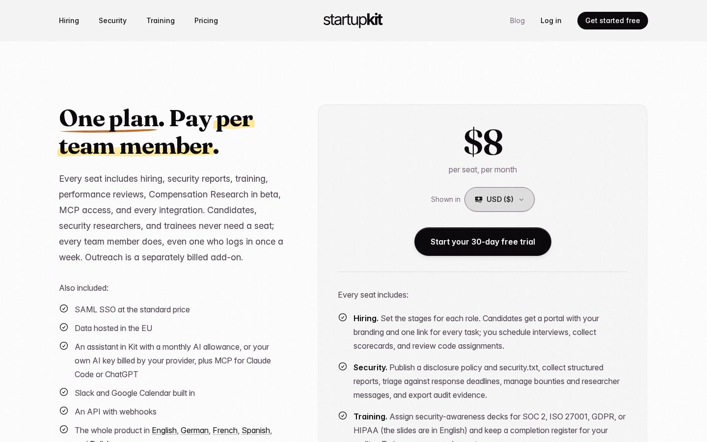 StartupKit.app Pricing