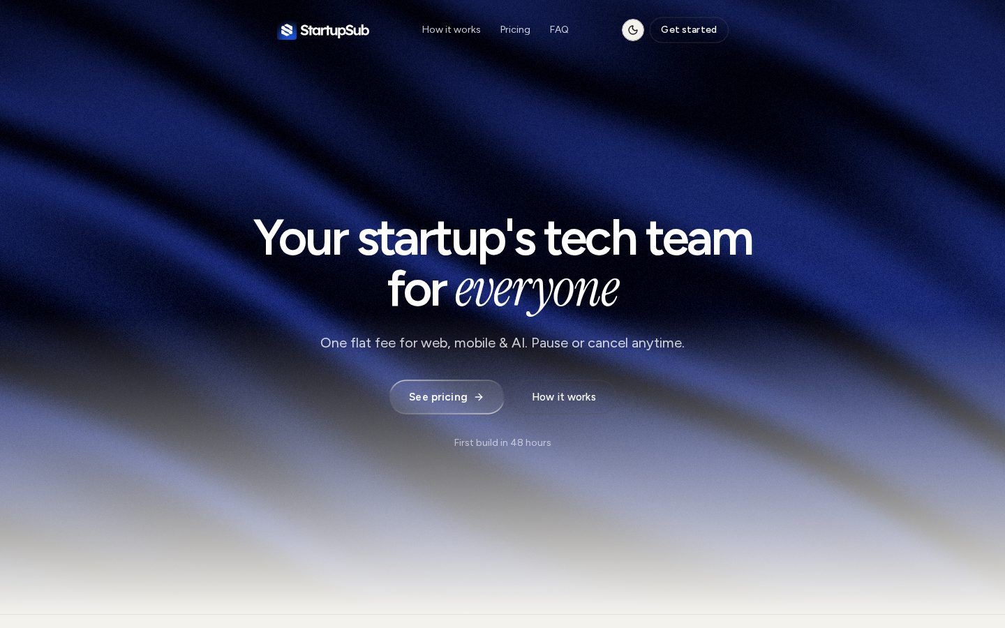 StartupSub Homepage