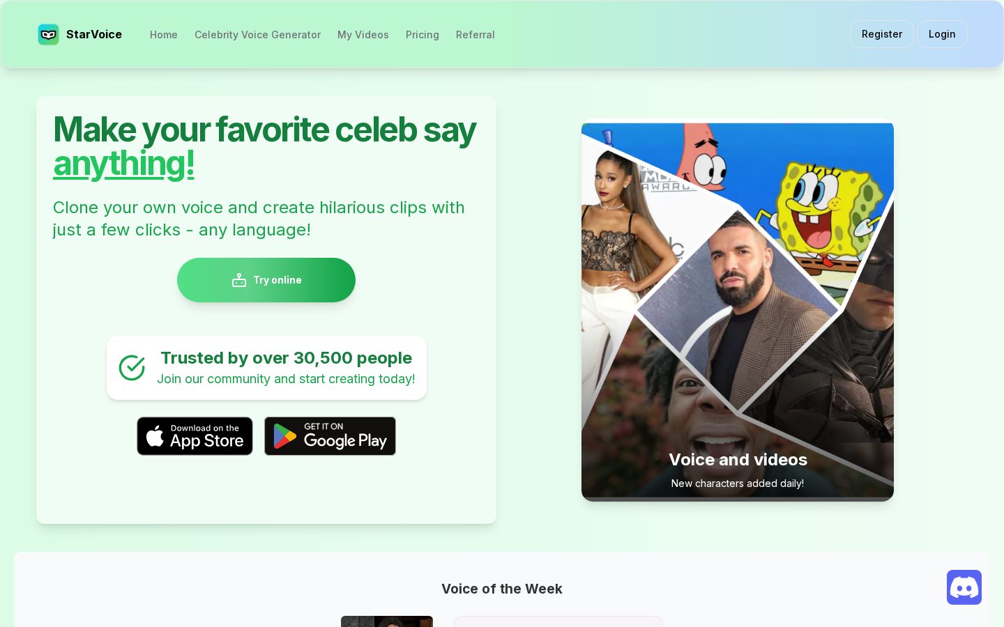 StarVoice AI Homepage