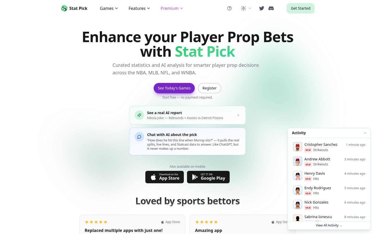 Stat Pick Homepage