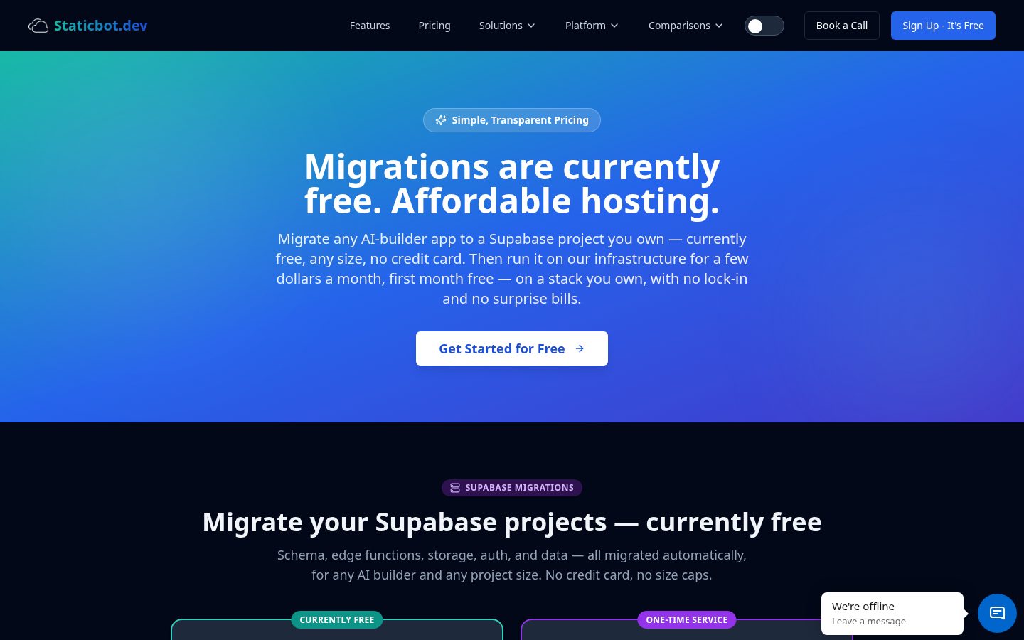 Staticbot.dev Pricing