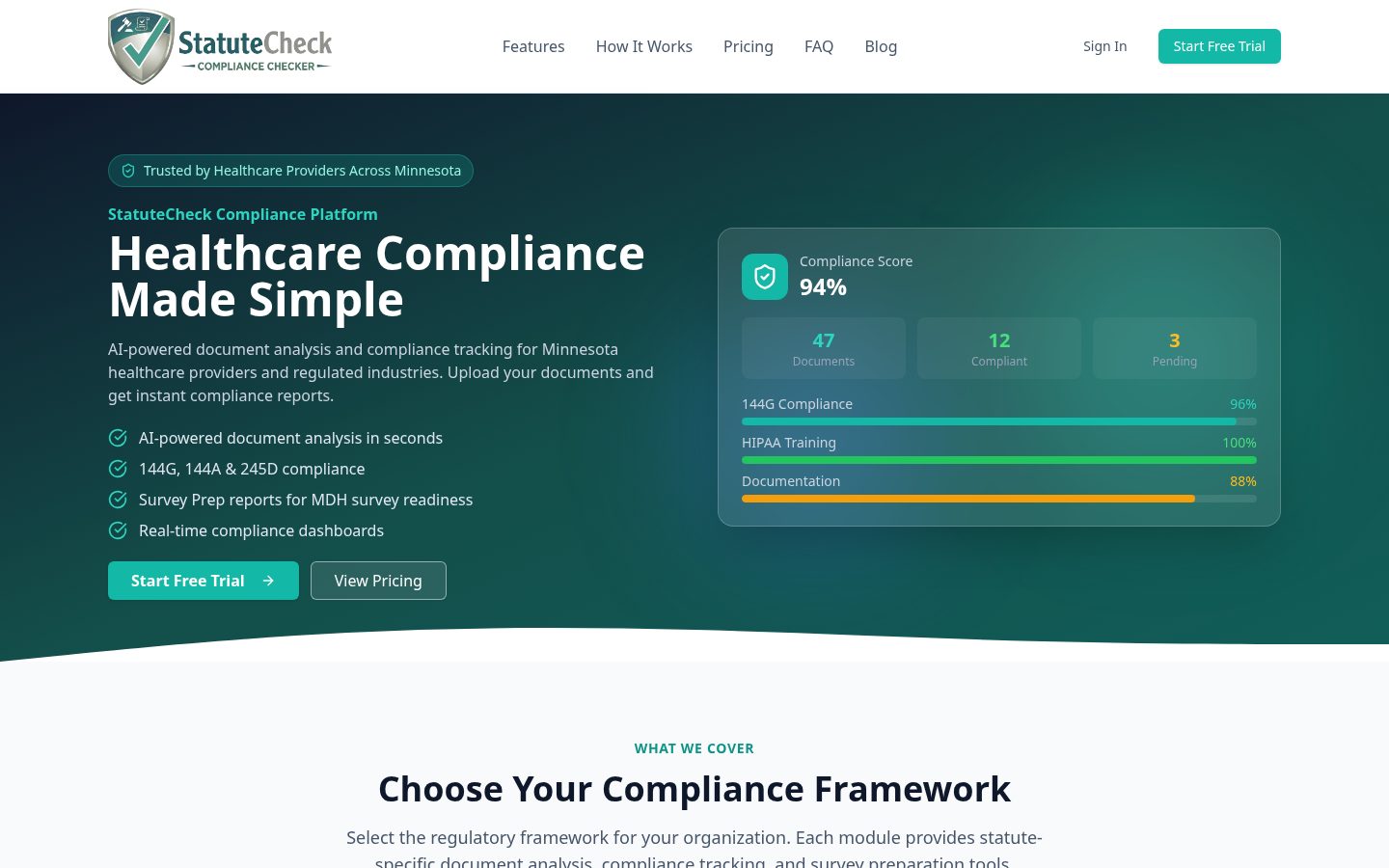 StatuteCheck Homepage