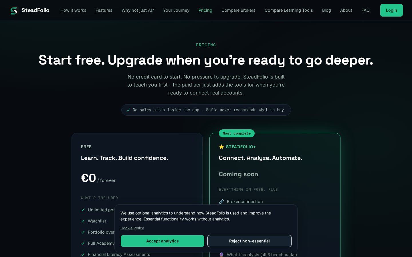 SteadFolio Pricing