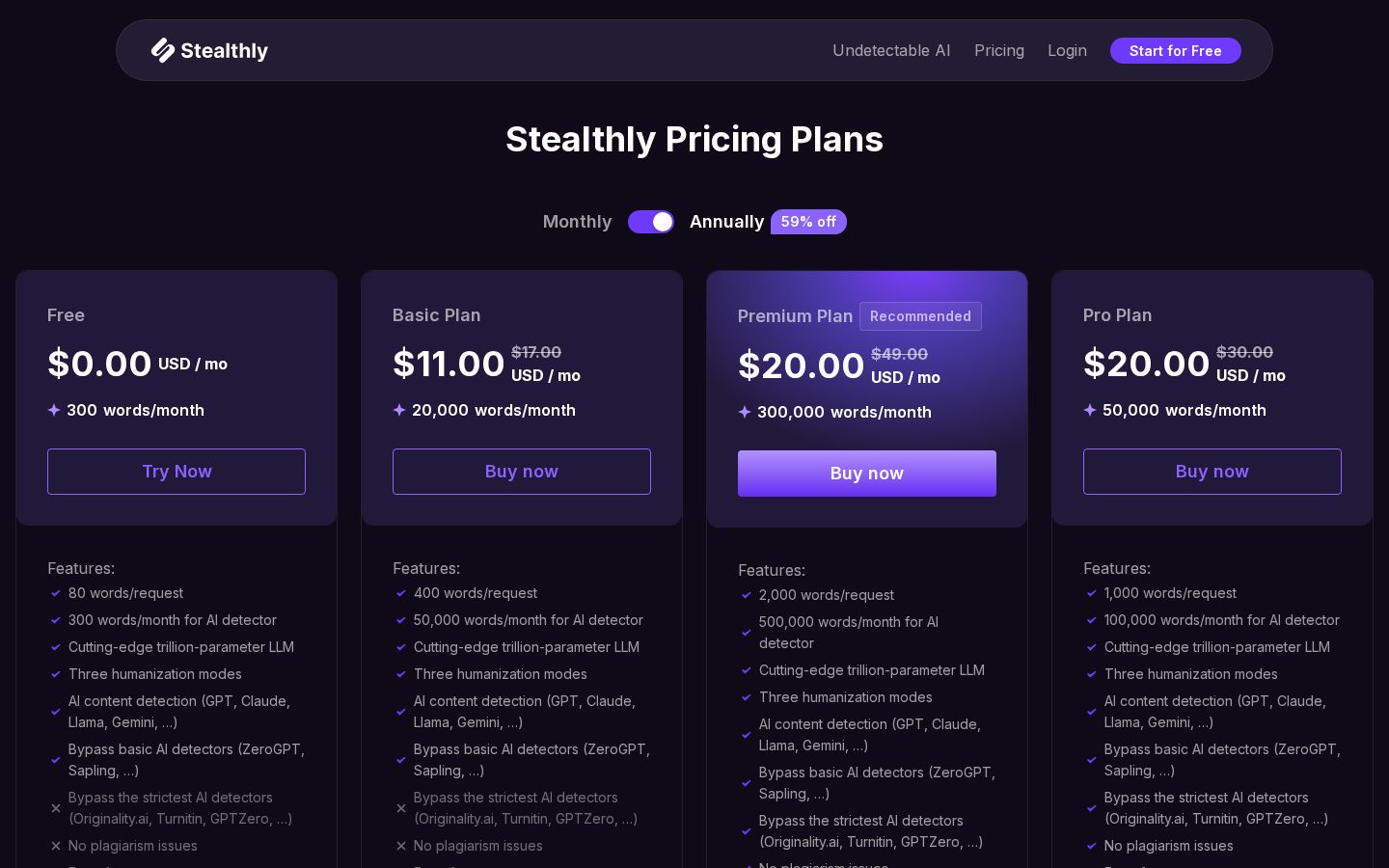 Stealthly Pricing
