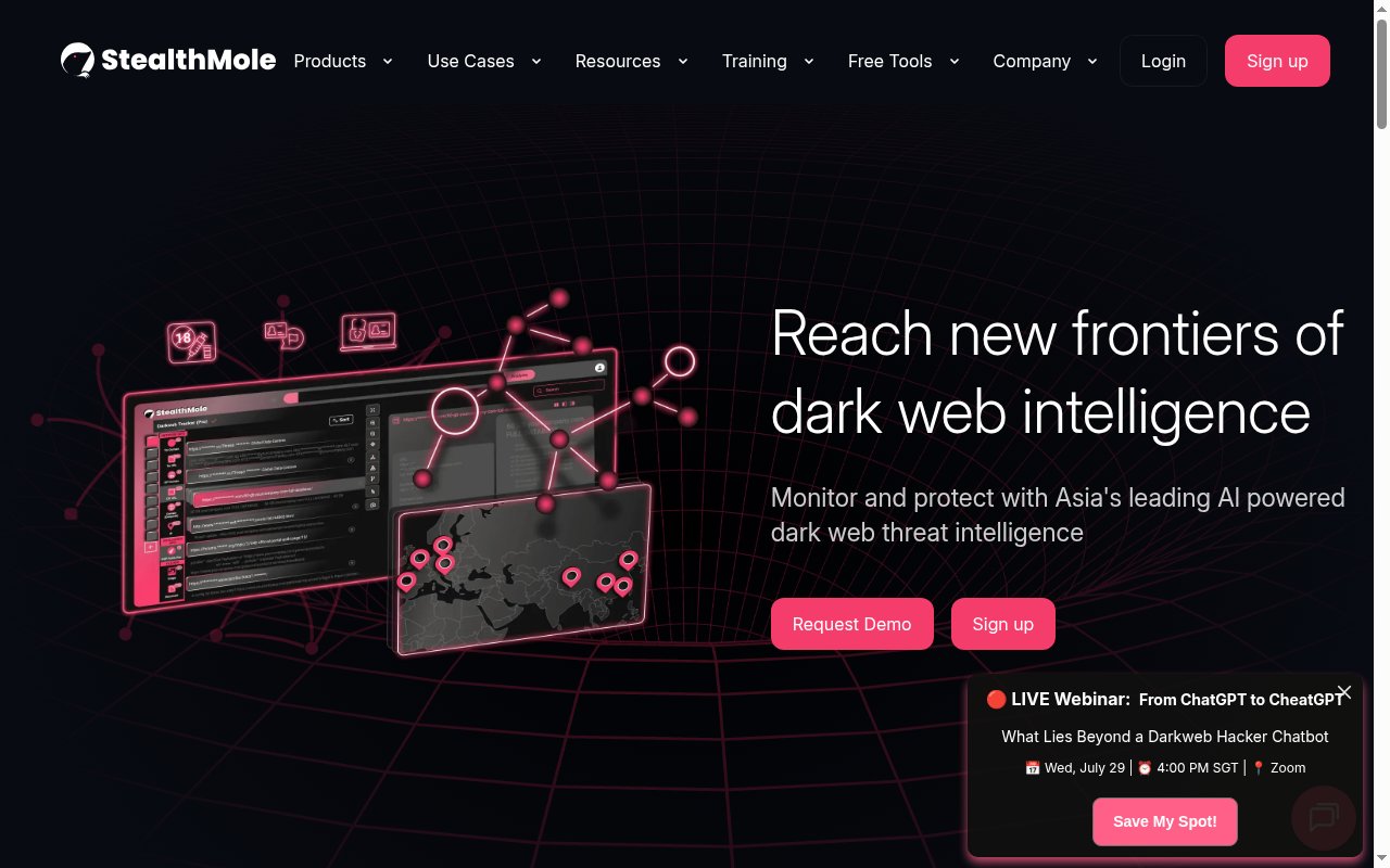 StealthMole homepage
