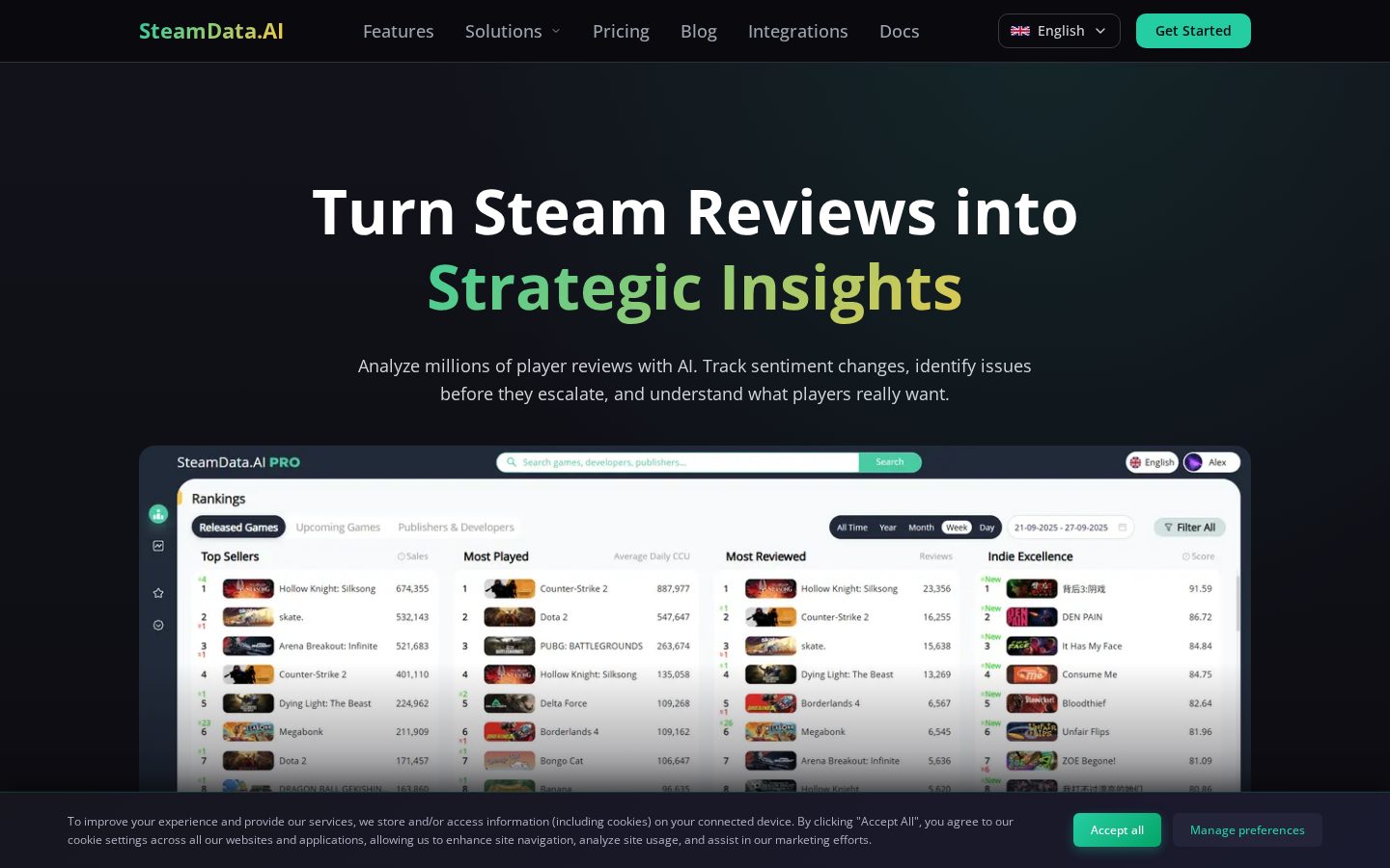 Steamdata Homepage
