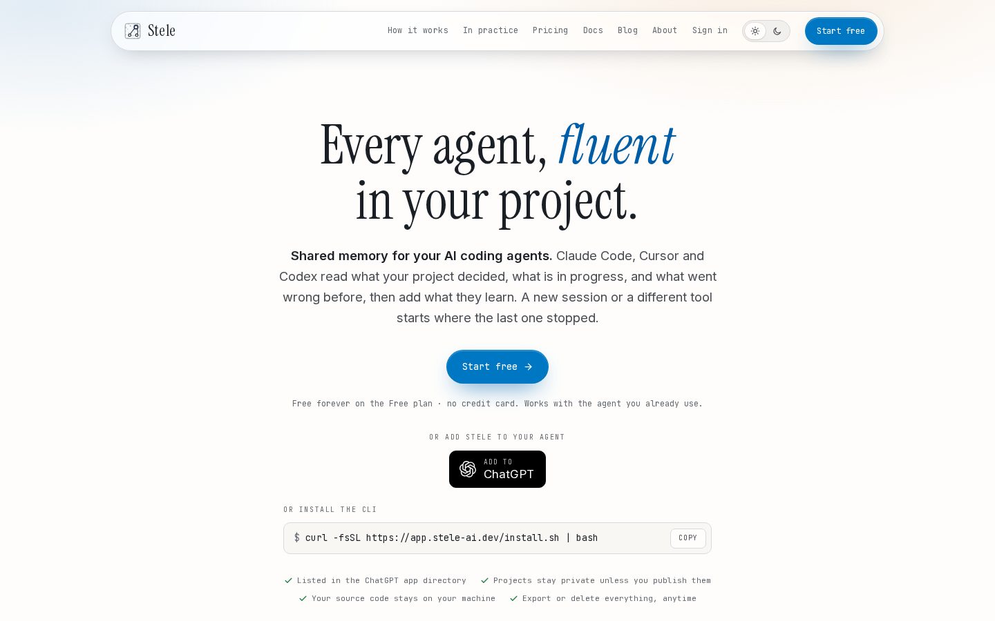 Stele Homepage