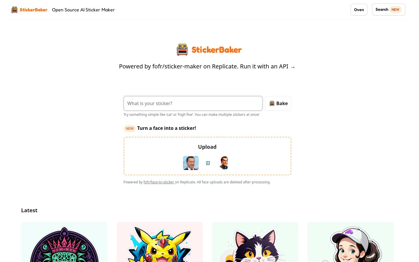 StickerBaker Homepage
