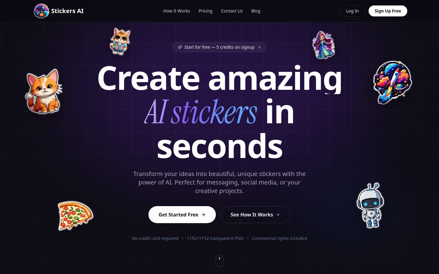 Stickers AI Homepage