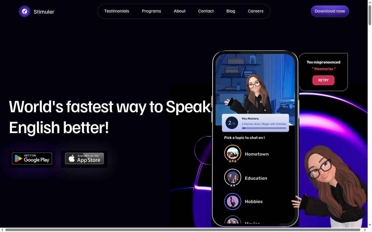Stimuler homepage