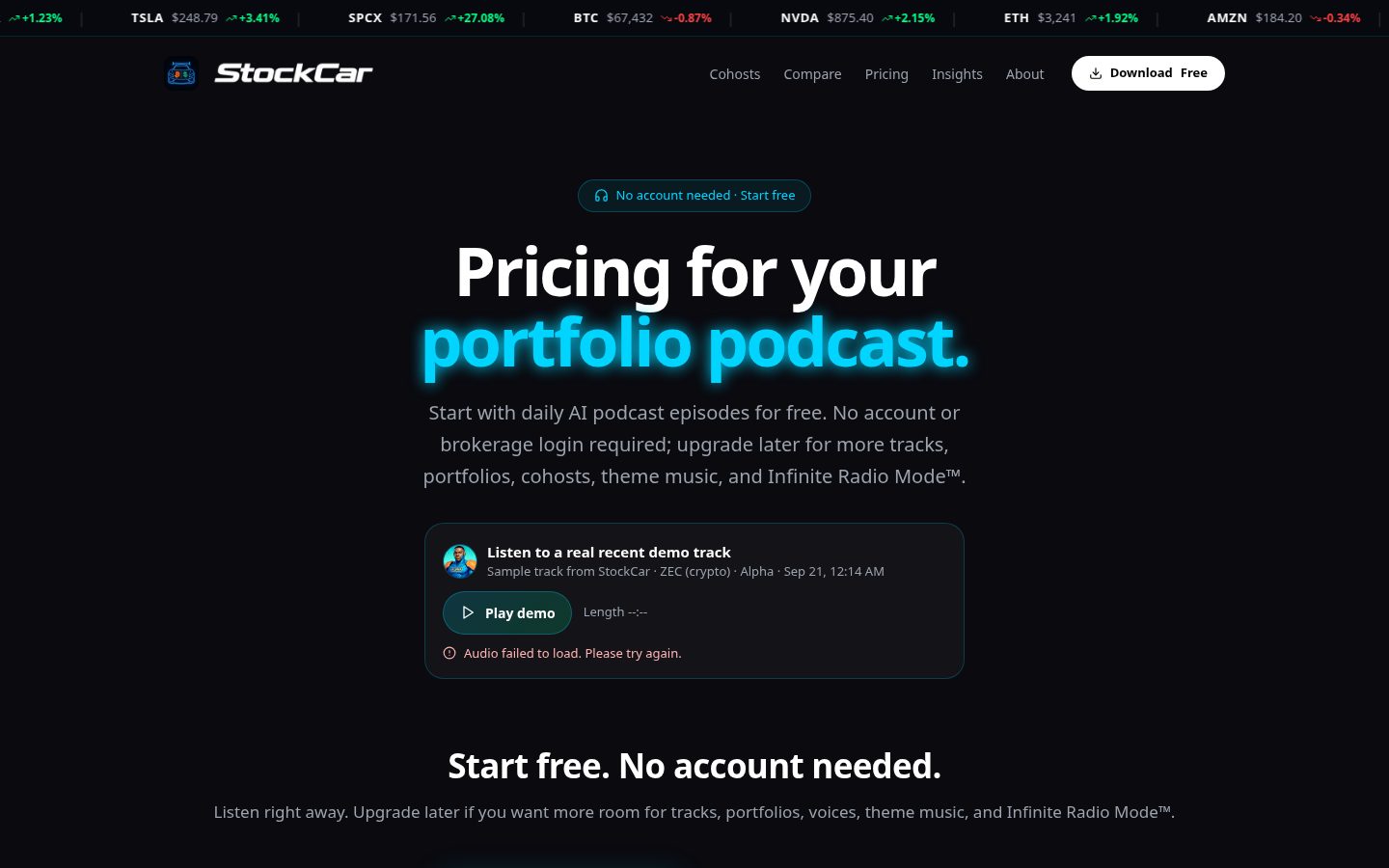 StockCar Pricing