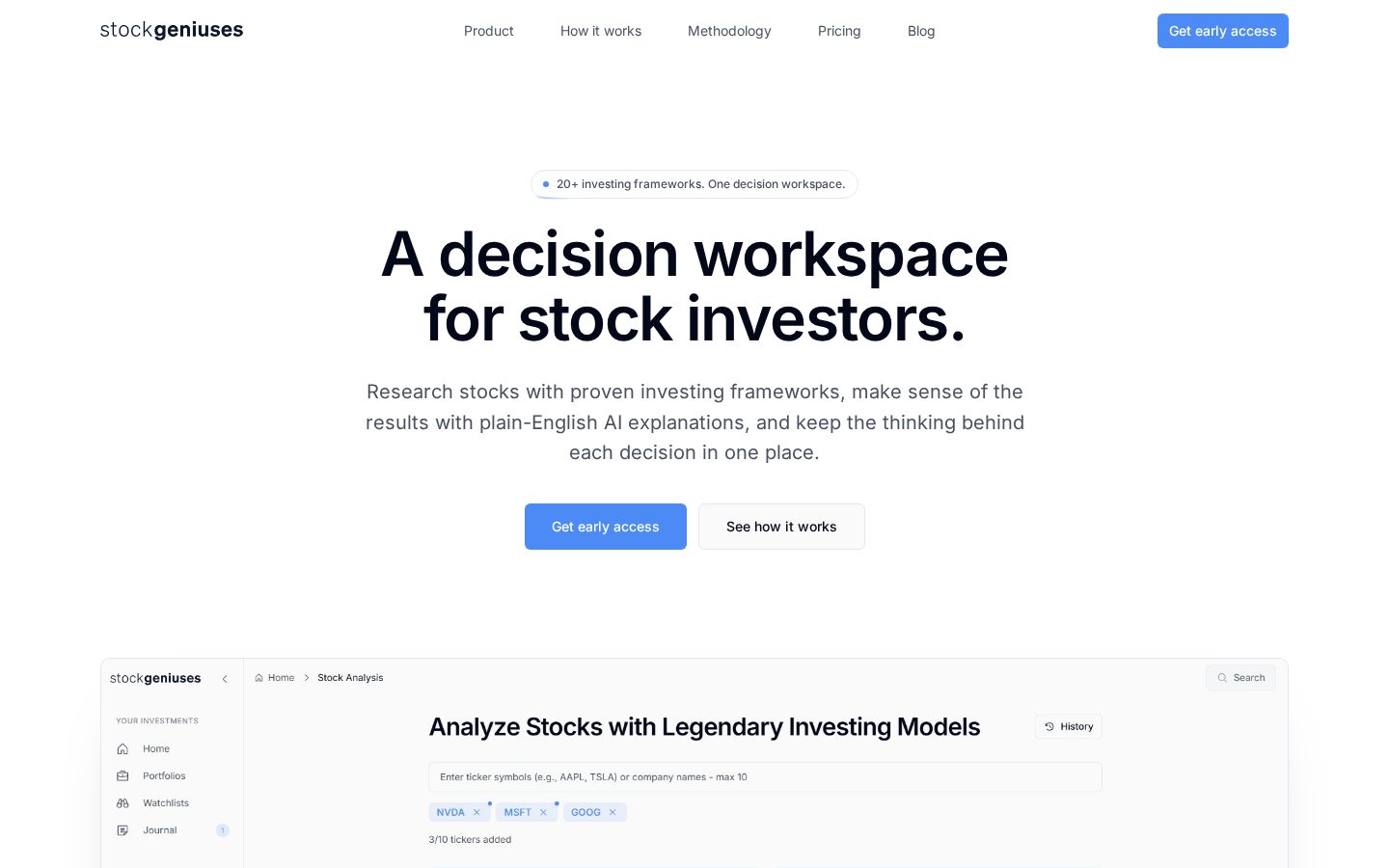 StockGeniuses Homepage