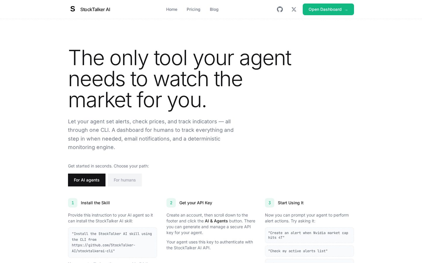 StockTalker AI Homepage