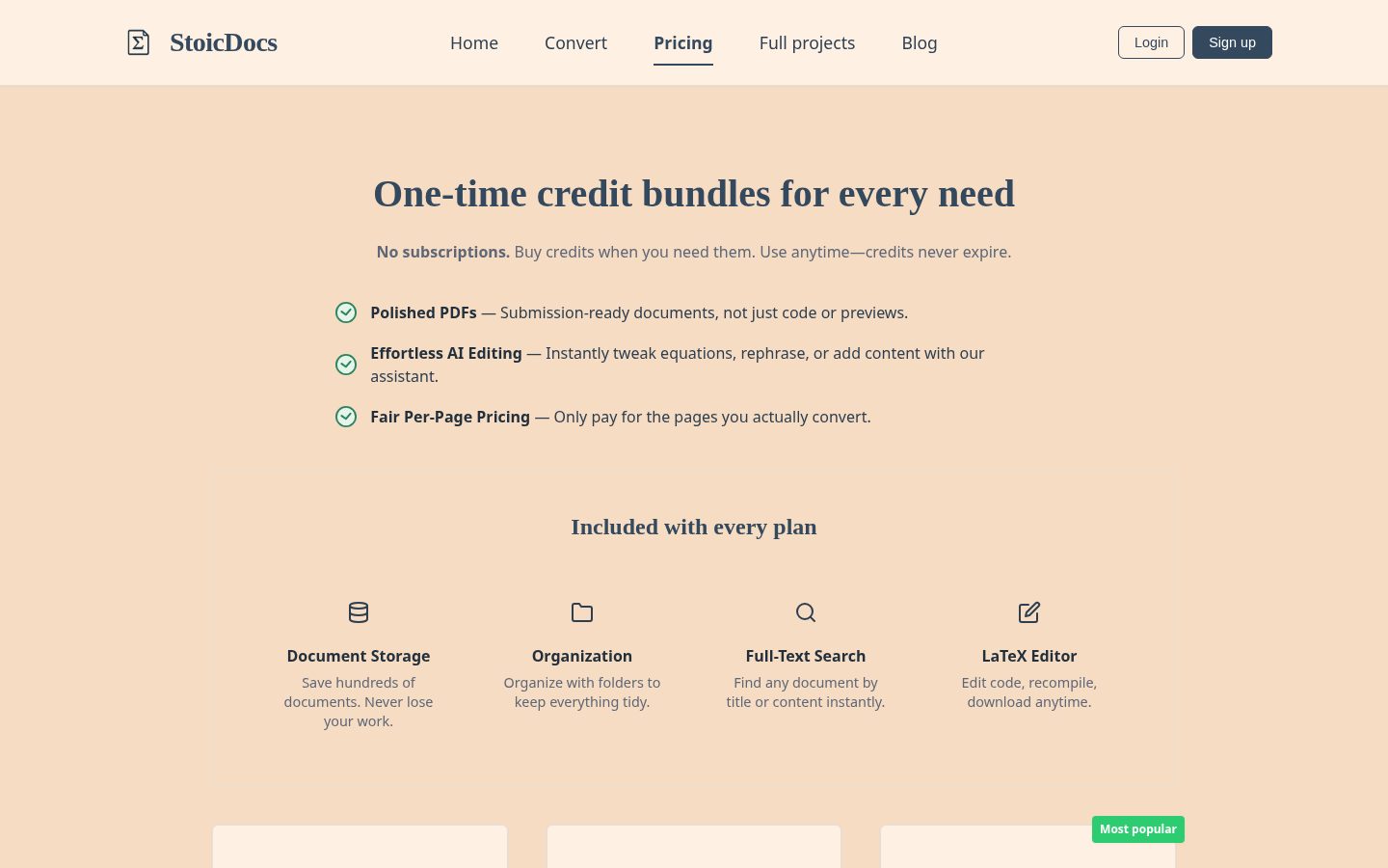 StoicDocs Pricing