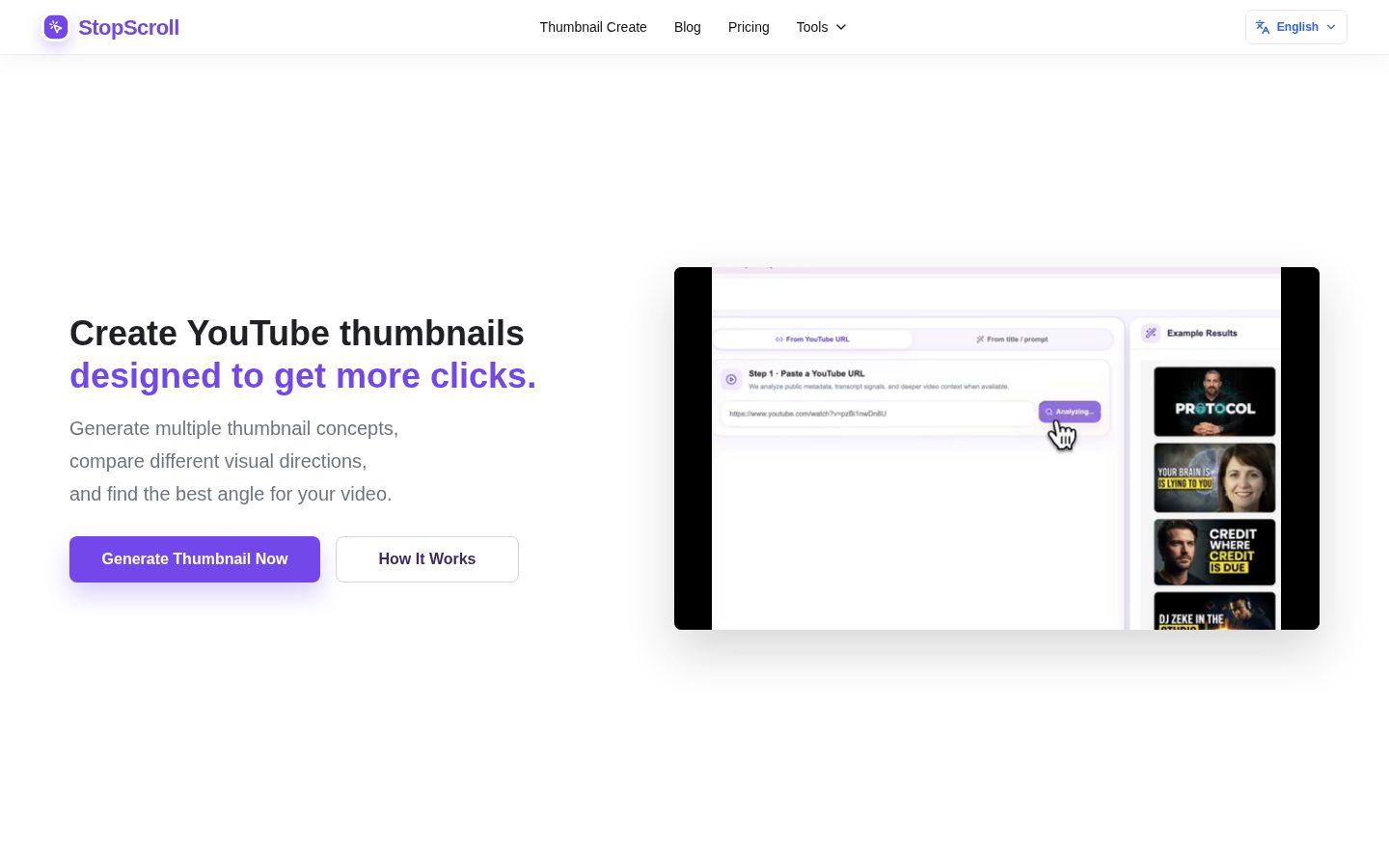StopScroll Homepage