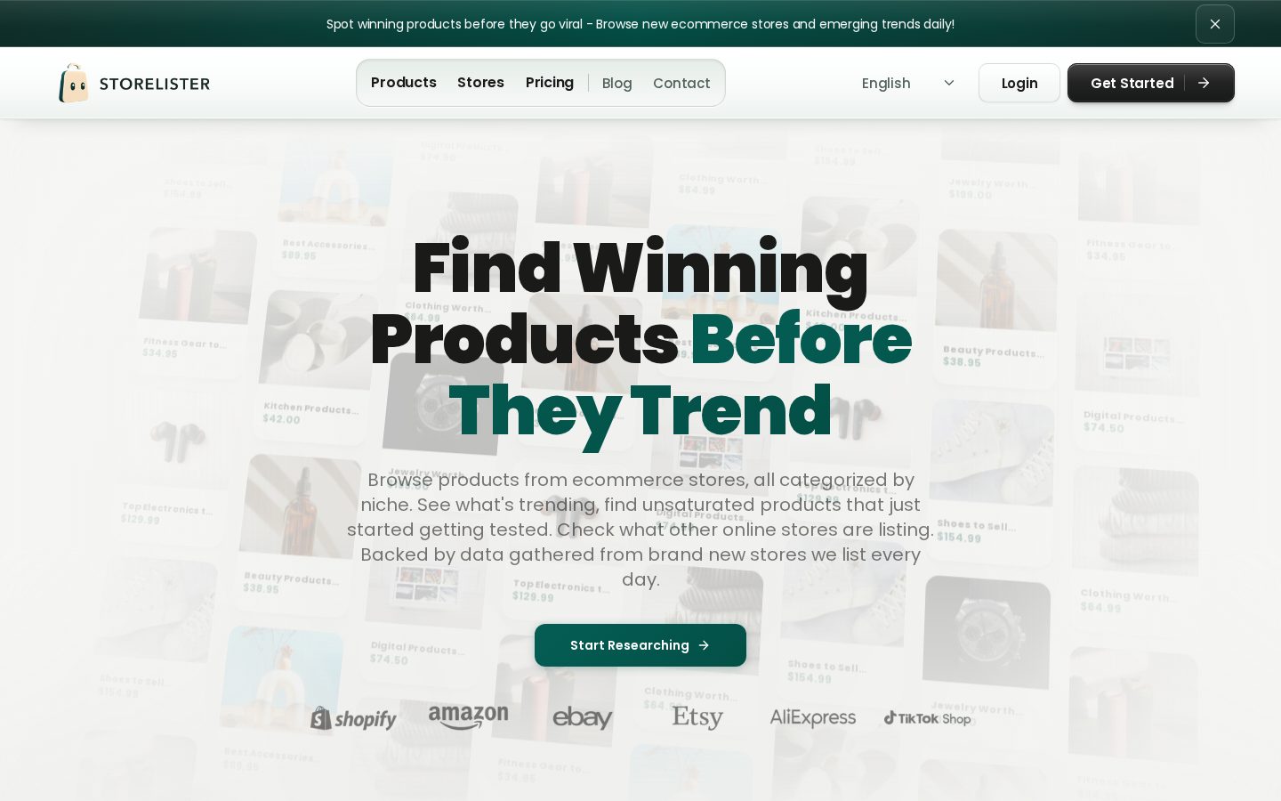 StoreLister Homepage