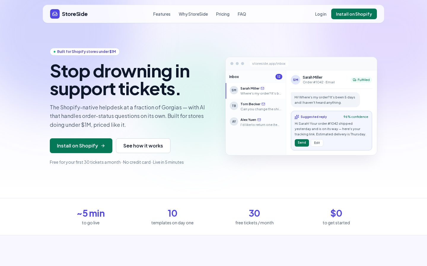 Storeside Homepage