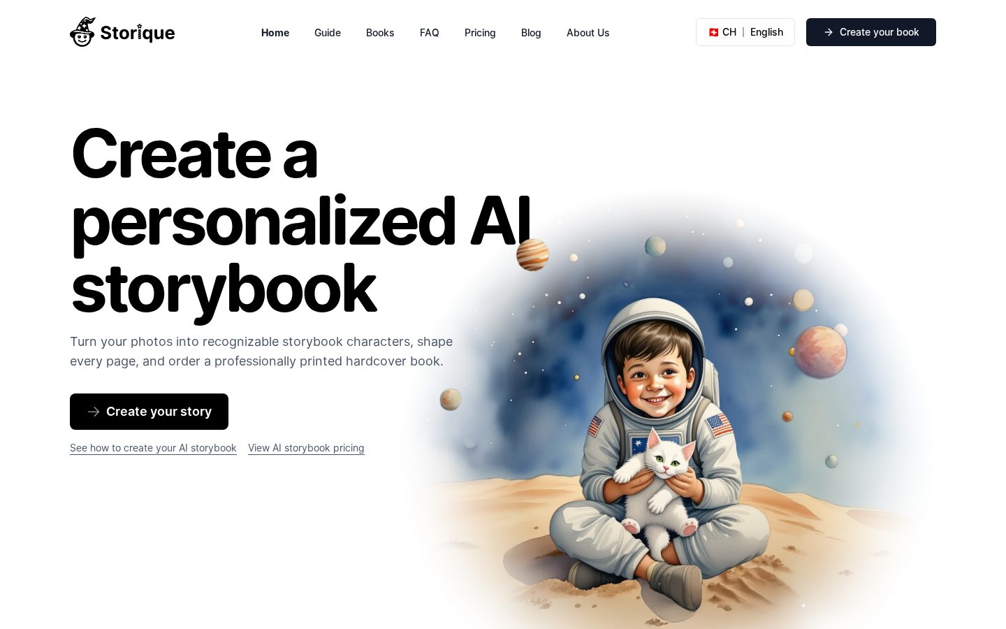 Storique.ai Homepage