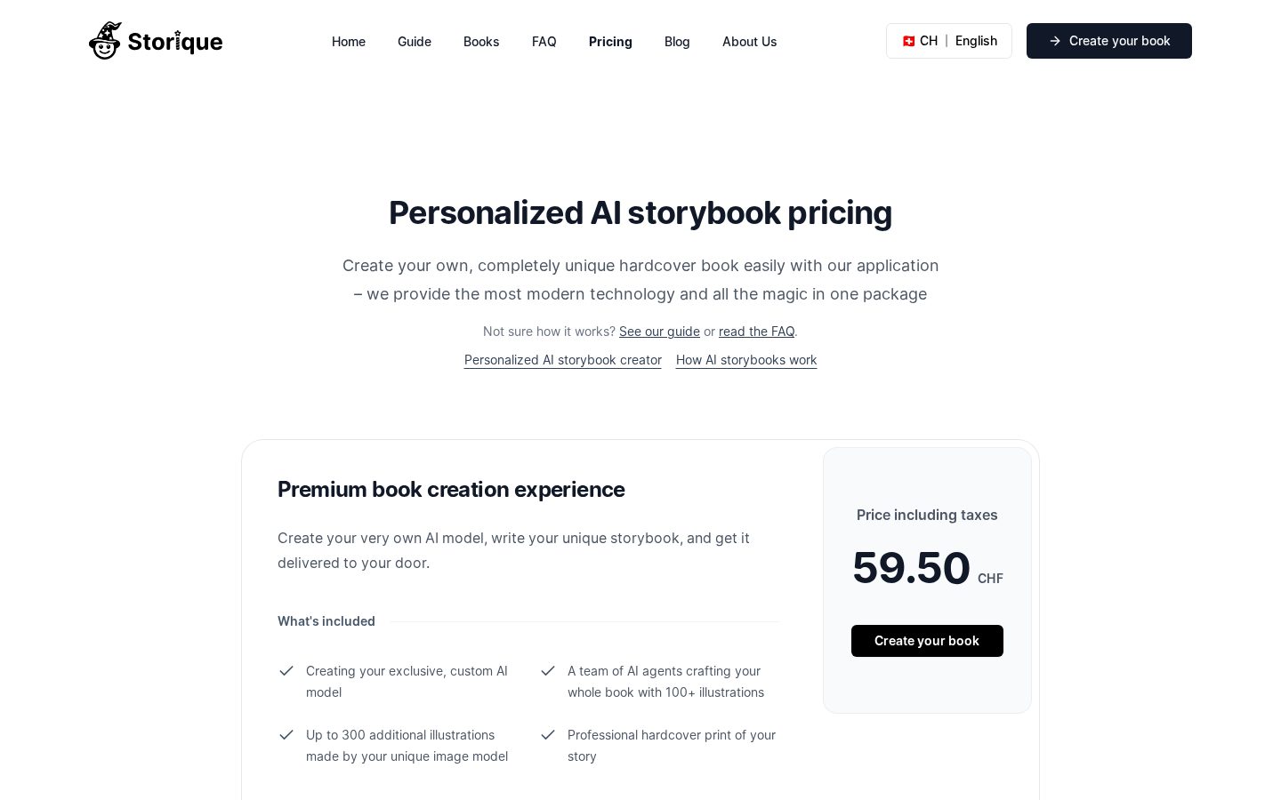 Storique.ai Pricing