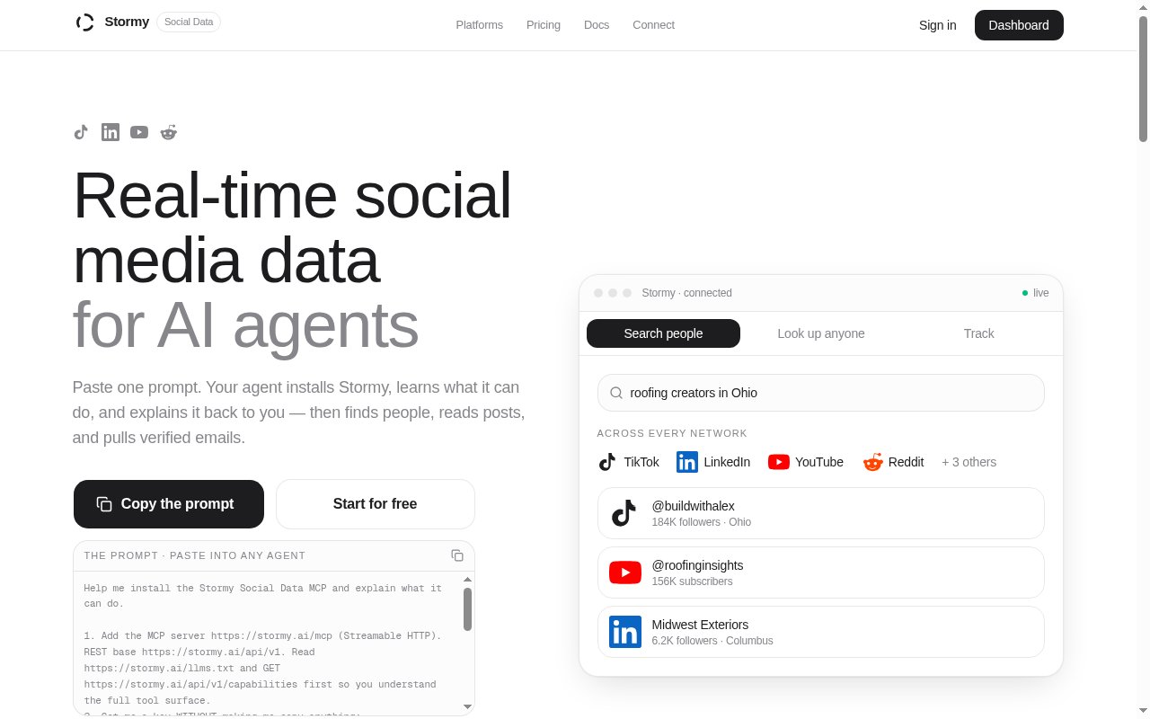 Stormy homepage