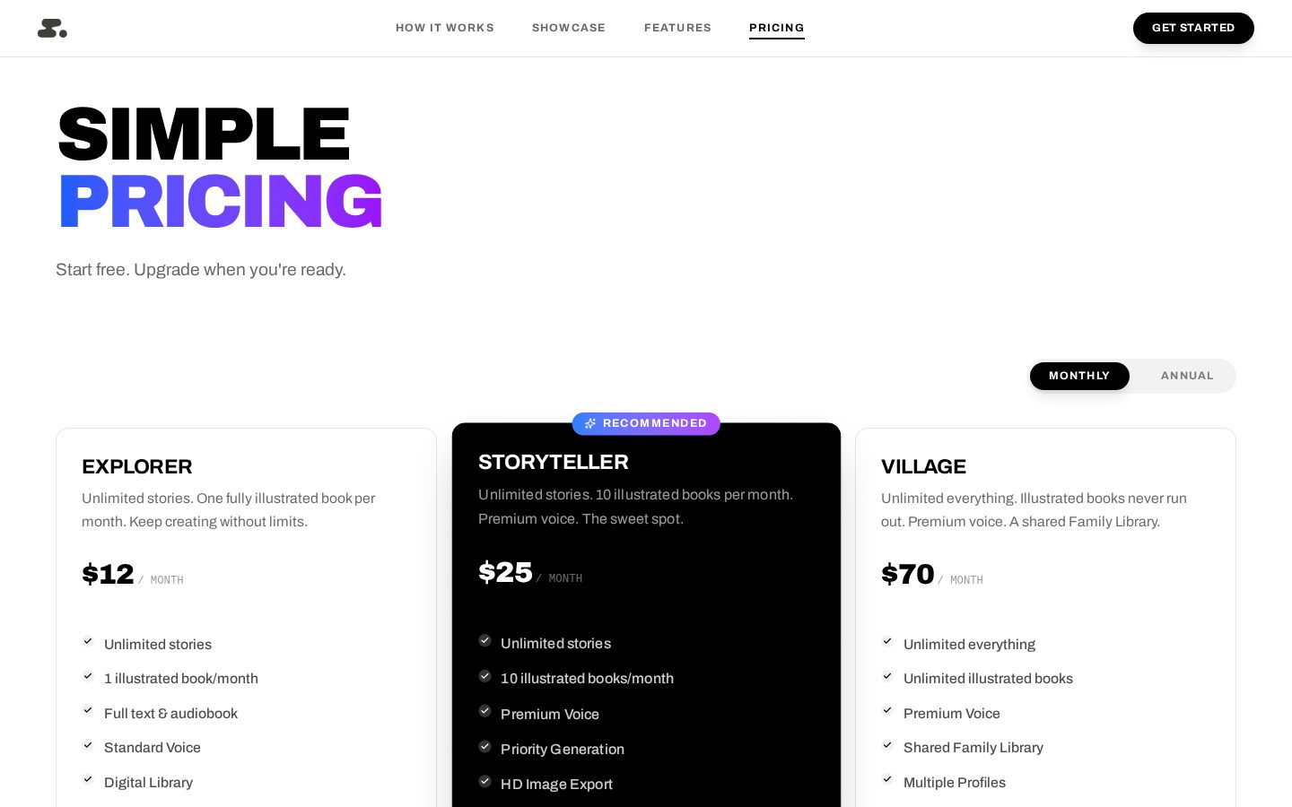 Story Bound Pricing