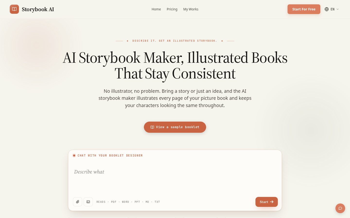Storybook Ai Homepage