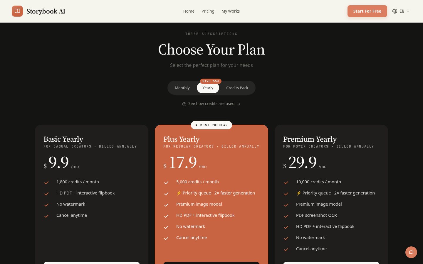 Storybook Ai Pricing