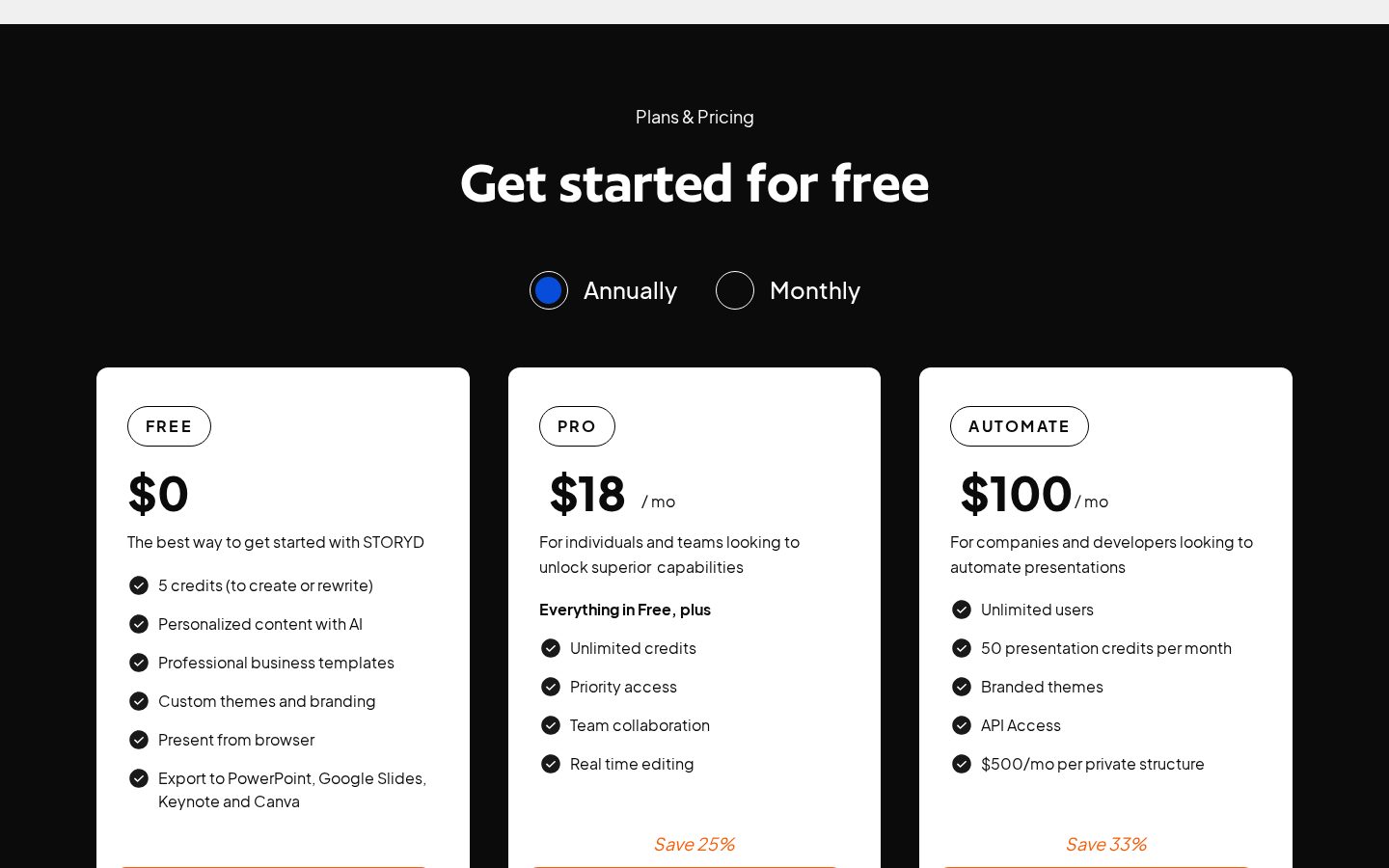 STORYD Pricing
