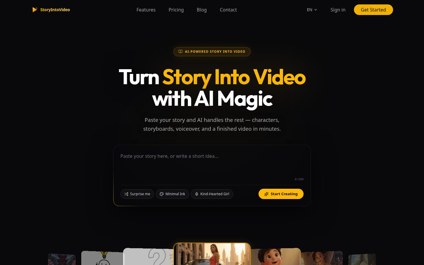 StoryIntoVideo Homepage